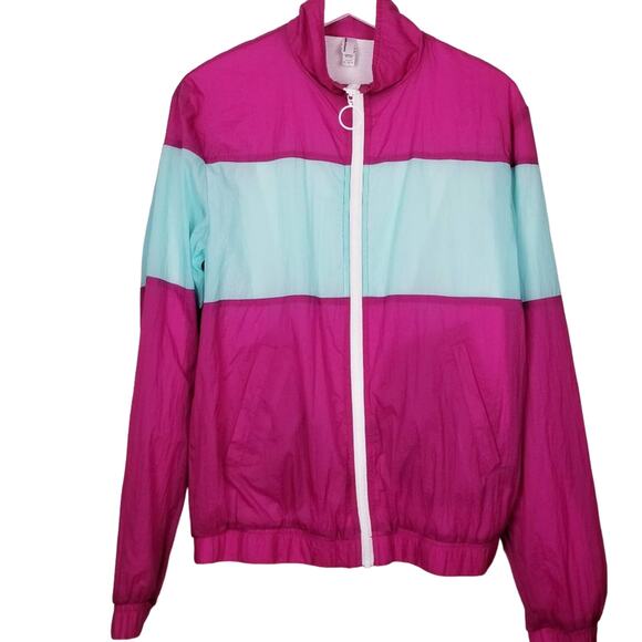 AMERICAN APPAREL Raspberry "Aruba" Lined Windbreaker Jacket - Size M - Picture 2 of 4